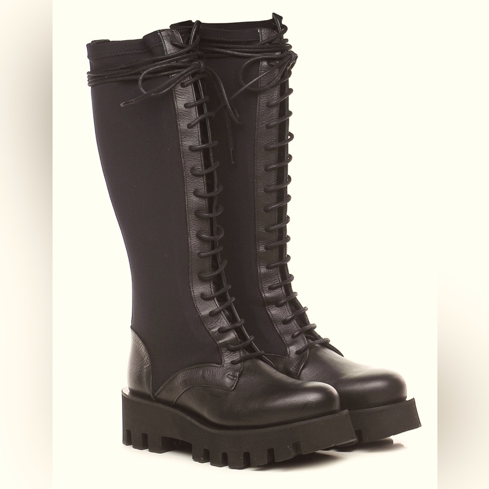 Paloma Barcelo | Anfibio lace up platform combat boots